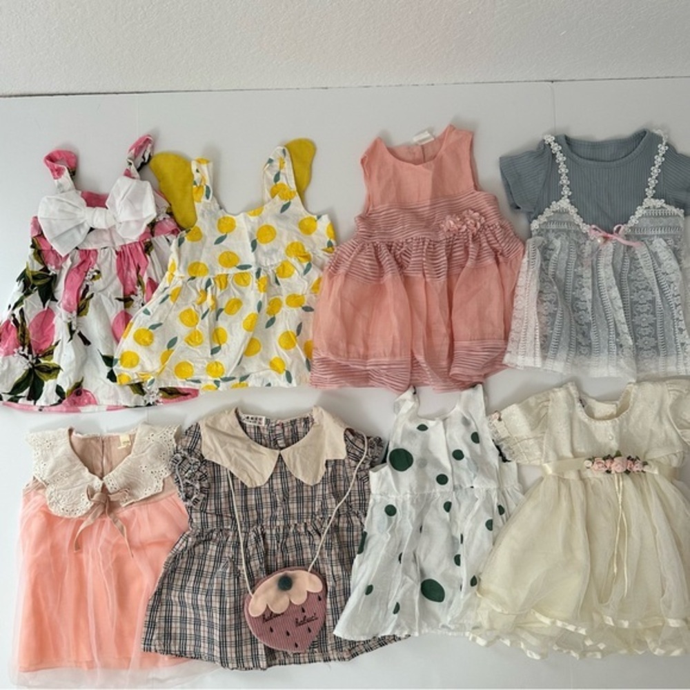 Bundle Baby Girls Kids Formal and Casual Dress Set in Pastel and Floral